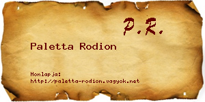 Paletta Rodion névjegykártya